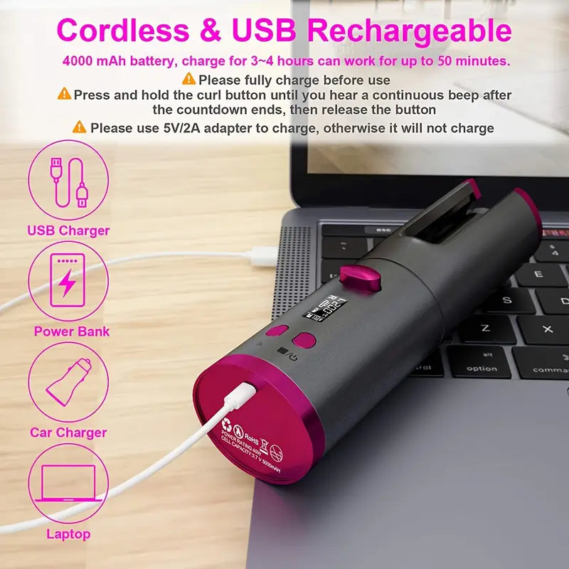 Rizadora Automatica Recargable Portatil